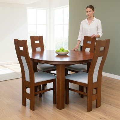 Complete Set Dining Table Dining Room 4x Chairs Set Dining Group Wood Table Tables 5-piece Set