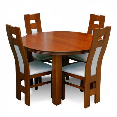 Complete Set Dining Table Dining Room 4x Chairs Set Dining Group Wood Table Tables 5-piece Set