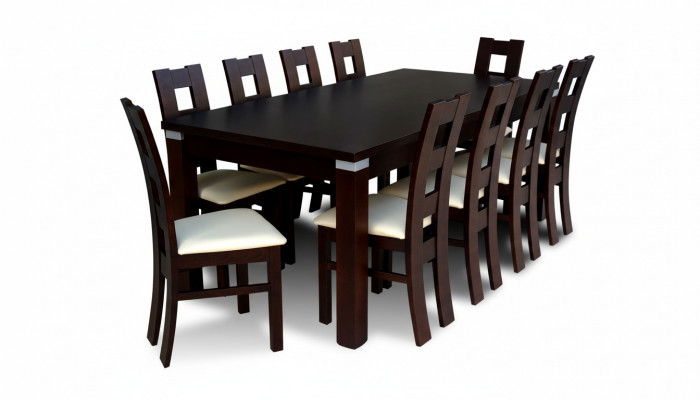 Dining table + 10x chairs group dining room living room ensemble 11-piece set furniture