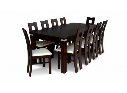 Dining table + 10x chairs group dining room living room ensemble 11-piece set furniture
