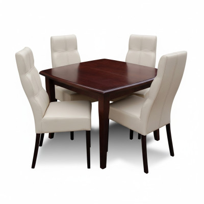 Luxury Dining Room Set 5-piece Brown Wood Furniture 4x Chair Table Style Modern New