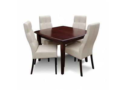 Luxury Dining Room Set 5-piece Brown Wood Furniture 4x Chair Table Style Modern New