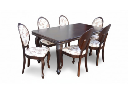 Armchair Dining Table Wood Dining Room Set + 6x Chair Set Chairs 7-Piece New