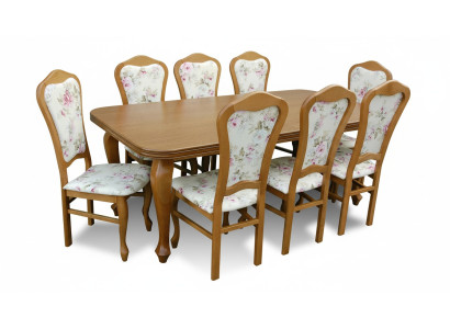 Complete set dining table + 8 chairs dining room set dining group wood table tables 9-piece