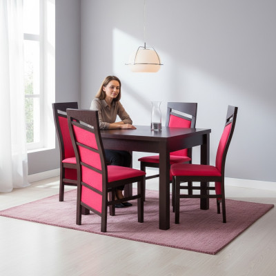 Design armchairs dining table + 4 chairs set suite room group 5-piece tables