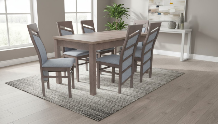 Dining Table Set 6x Chairs Backrest Chair Suite Tables Dining Room Group 7-piece Wood