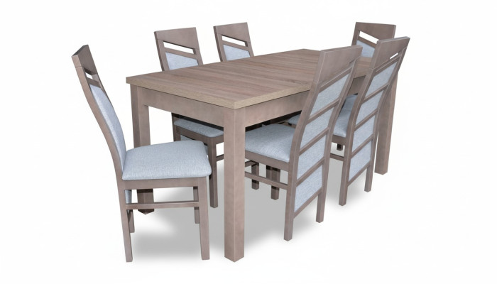Dining Table Set 6x Chairs Backrest Chair Suite Tables Dining Room Group 7-piece Wood