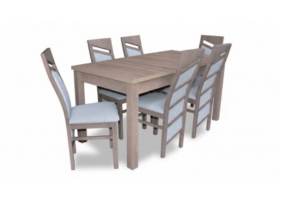 Dining Table Set 6x Chairs Backrest Chair Suite Tables Dining Room Group 7-piece Wood