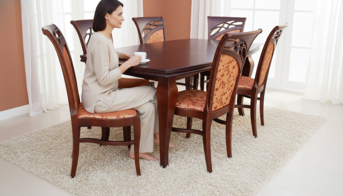 Designer furniture table 6x chairs dining room seating tables set wood 7-piece set