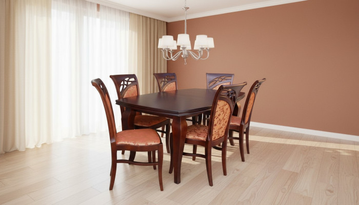 Designer furniture table 6x chairs dining room seating tables set wood 7-piece set