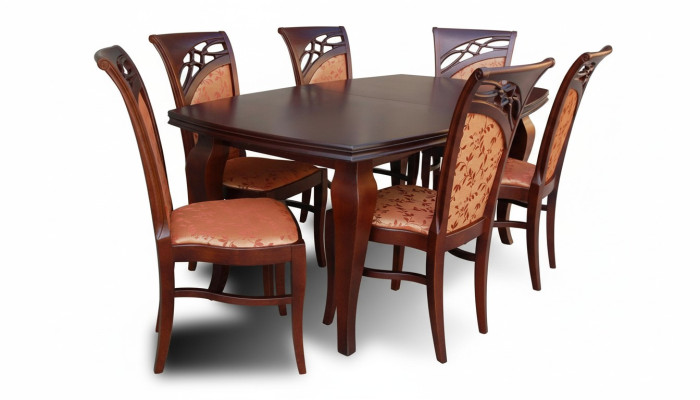 Designer furniture table 6x chairs dining room seating tables set wood 7-piece set