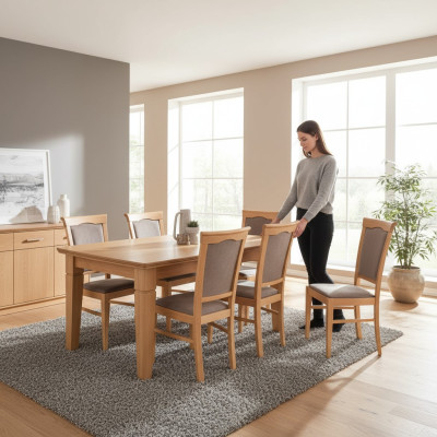 Complete set dining table 4 chairs dining room set dining group wooden table tables 5-piece set