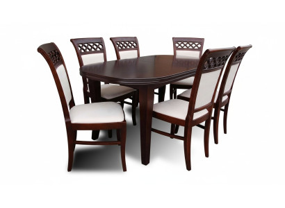 Modern dining room design set ensemble chair table armchair group 7-piece furniture