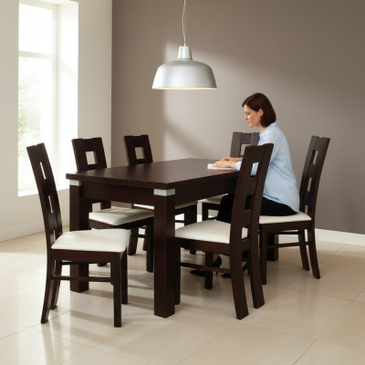 Dining Set Dining Table 6 x Chair Set Suite Table Dining Group 7 pcs. Tables New