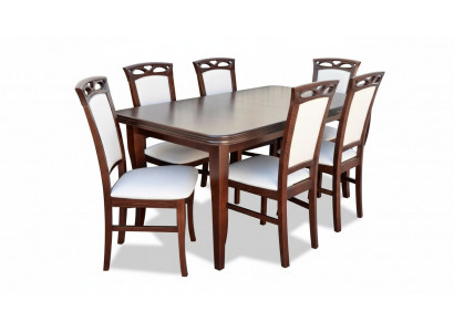 Classic Table Dining Table Dining Room Wood Set 6x Chair Set Chairs Backrest 7pcs