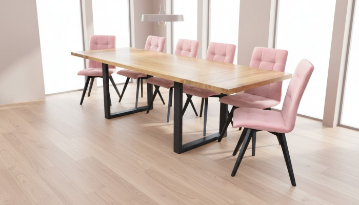 Dining table with 6 chairs Classic dining room set 7-piece set Rectangular table chair