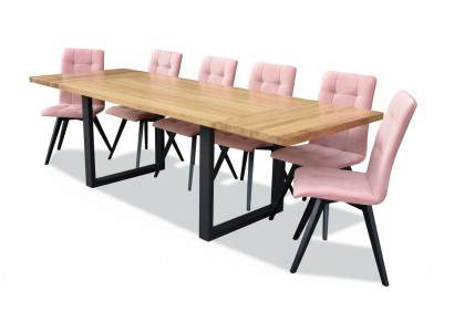 Dining table with 6 chairs Classic dining room set 7-piece set Rectangular table chair