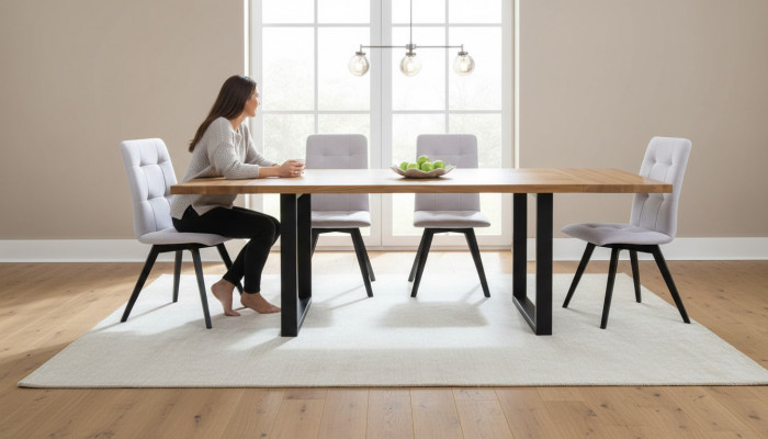 Dining room wood table design living set ensemble set classic furniture 7 pcs. New