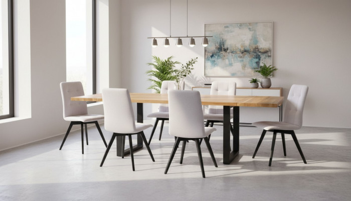 Dining room wood table design living set ensemble set classic furniture 7 pcs. New