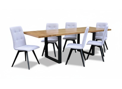 Dining room wood table design living set ensemble set classic furniture 7 pcs. New