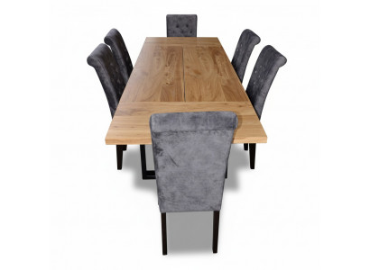 Modern dining table wooden dining room set 6x chair set chairs 7 piece set new