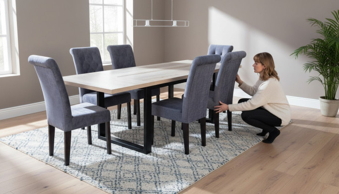 Classic Set Dining Table + 6x Chairs Upholstered Chair Suite Tables Dining Room Group