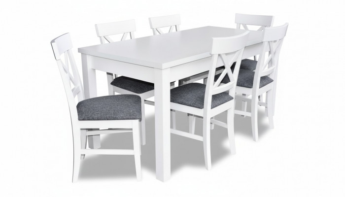 Modern Antique Style Dining Room Set Wood Metal Table Dining Suit 6x Chairs Chair