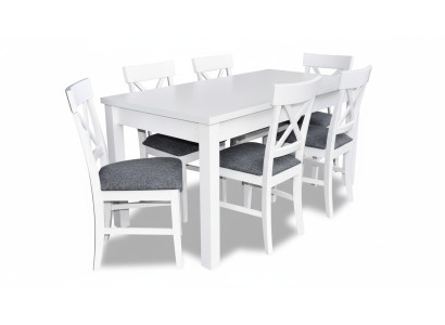 Modern Antique Style Dining Room Set Wood Metal Table Dining Suit 6x Chairs Chair