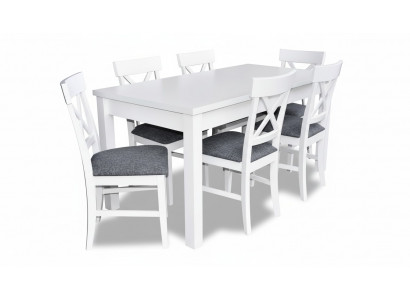 Modern Antique Style Dining Room Set Wood Metal Table Dining Suit 6x Chairs Chair