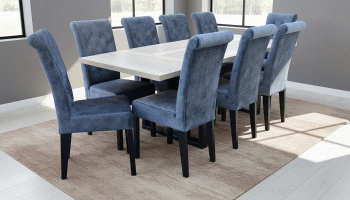 Luxury Dining Room Design Set 7-piece Set Table + 6 Chairs Modern Complete New