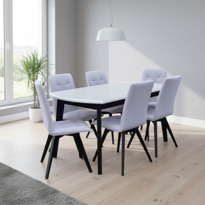 Complete set dining table + 6 chairs dining room set dining group wooden table tables new