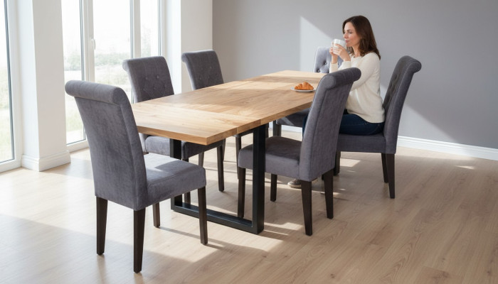 Dining table with 6 chairs, chair table, dining room set, dining group, 7-piece furniture set, new.