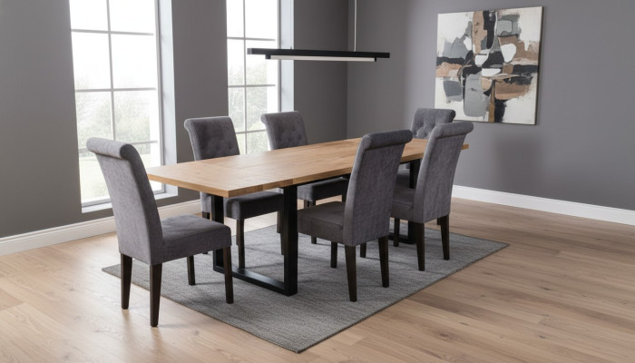Dining table with 6 chairs, chair table, dining room set, dining group, 7-piece furniture set, new.