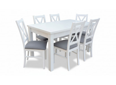 Dining table with 6 chairs set, dining room suite, armchairs, tables, table S18-L, 7 pieces.
