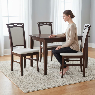 Solid wood chair, dining room chair, designer textile wood chair, chairs, dining room chairs