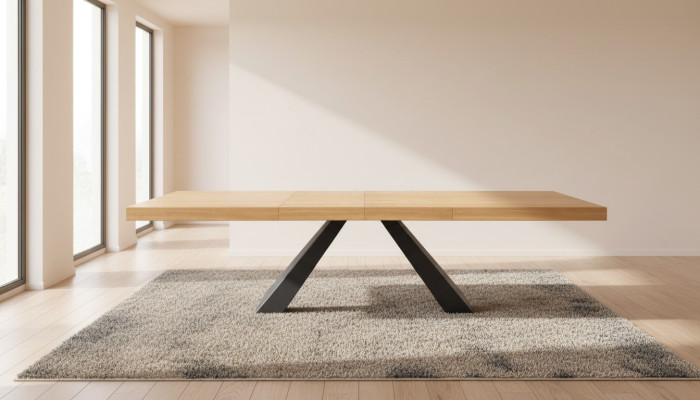 Table dining table wooden table xxl conference table 100x200cm extendable 280cm solid