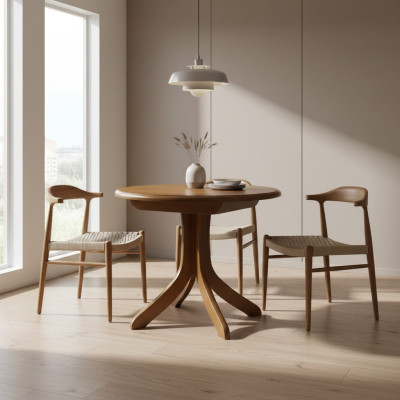 Design dining table modern tables living room wood 90x90/125cm kitchen dining tables new