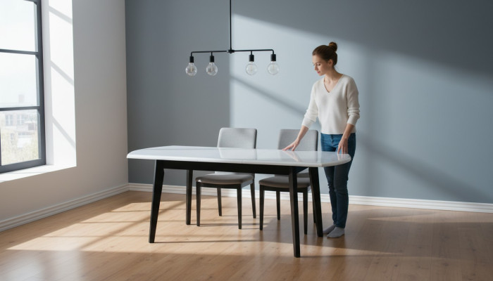 Tables Design Table Wooden Table Dining Room Luxury Furniture White Black 80x160/200 cm