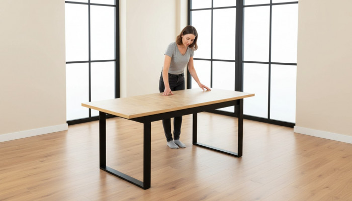 Dining table, table, dining room, office, living room, tables, wood design, 160cm extendable