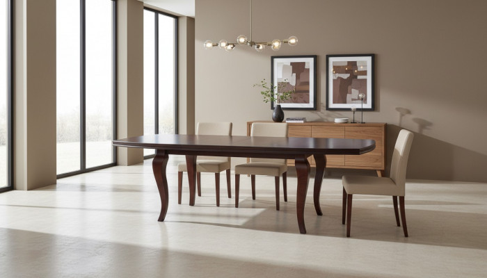 Dining table set dining room living room suite wood luxury 100x170/250 new