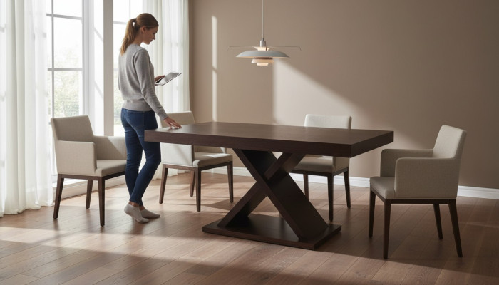 Design dining table, design table, wood, dining room, living room table, tables 160/210cm new.