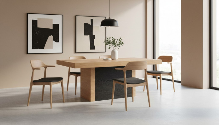 Luxury Dining Table Designer Wood Tables Furniture Column Table Dining Room 110x250/490cm