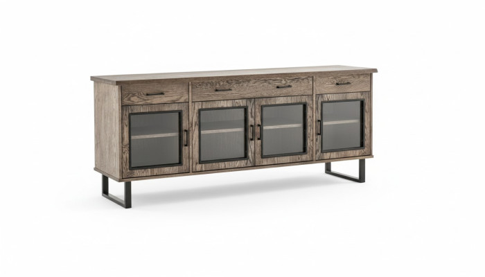Display cabinet glass cupboard sideboard tall cabinets real wood furniture sideboards