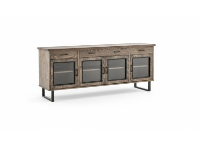 Display cabinet glass cupboard sideboard tall cabinets real wood furniture sideboards