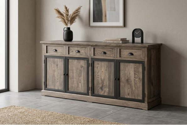 Designer dresser side low board cabinet living room shelf wood luxury