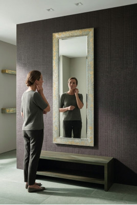 Classic wall mirror with wooden frame, mirror furniture 180x90, hanging mirror for living room.