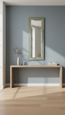 Classic wall mirror with wooden frame, mirror furniture 180x90, hanging mirror for living room.
