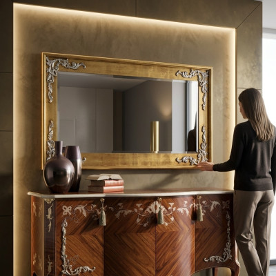Designer Modern Large Mirror Wall Mirror Real Wood Frame Hanging Mirror Classic New