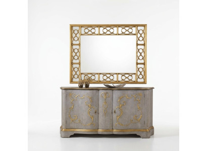 Classic Designer Mirror Wall Mirror Baroque Rococo 150x114cm Wood Frame