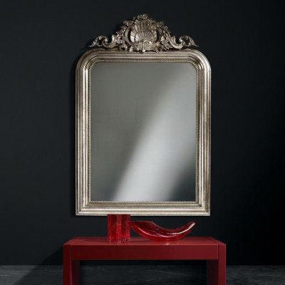 Classic design mirror wall mirror baroque rococo luxury furniture wood frame silver
